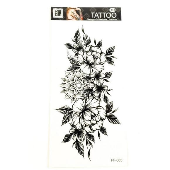 Временное тату «Цветы» FF-065 размер 19 х 9 см