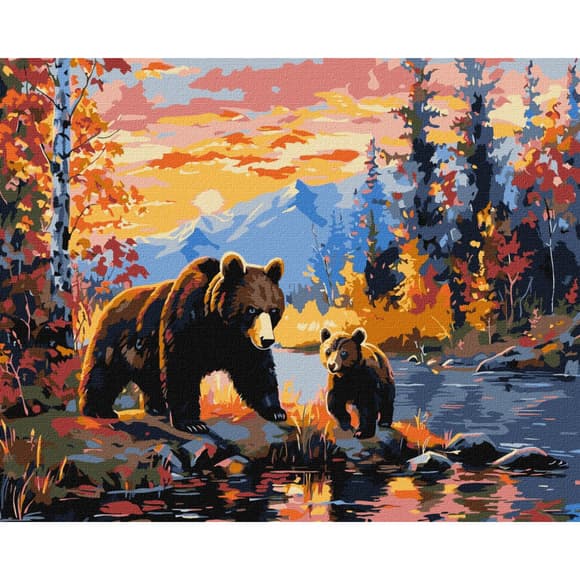 Картина за номерами "Ведмежа сім'я" KHO6650, 40х50 см