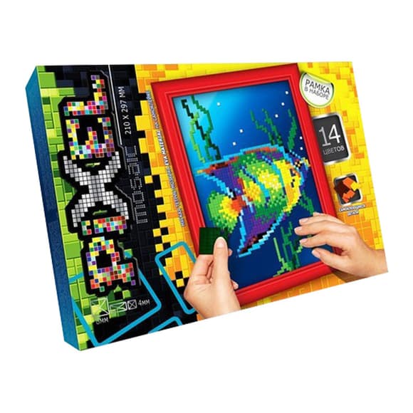 Набір для творчості "Мозаїка Піксель: Риба" РМ-01-09, 21х29,7 см, рамка в наборі