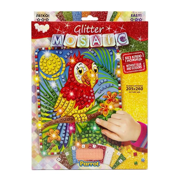 Креативное творчество "Блестящая мозаика: Parrot" БМ-02-06, 20.6х26 см