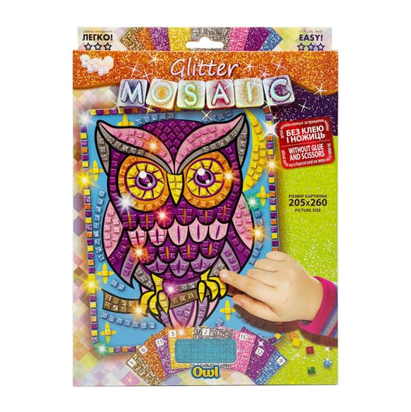 Креативное творчество "Блестящая мозаика: Owl" БМ-02-08, 20.6х26 см