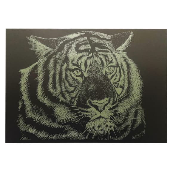 Гравюра А4 "Тигр" ГрА4-5з эконом вариант в пакете 29,7х21 см