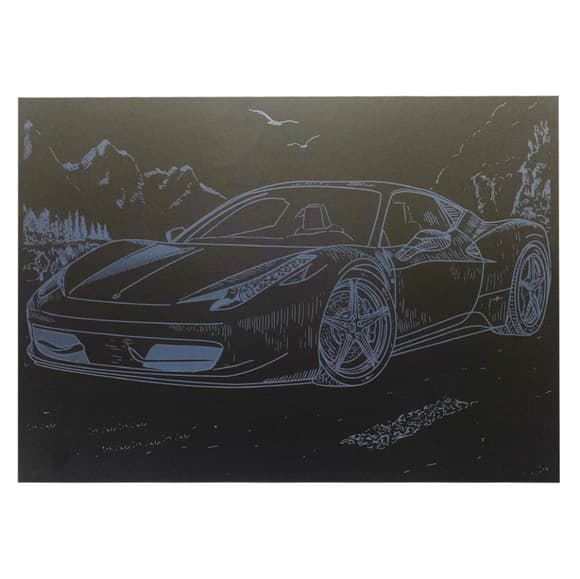 Гравюра А4 "Спорткар-1" ГрА4-8с економ варіант в пакеті 29,7х21 см