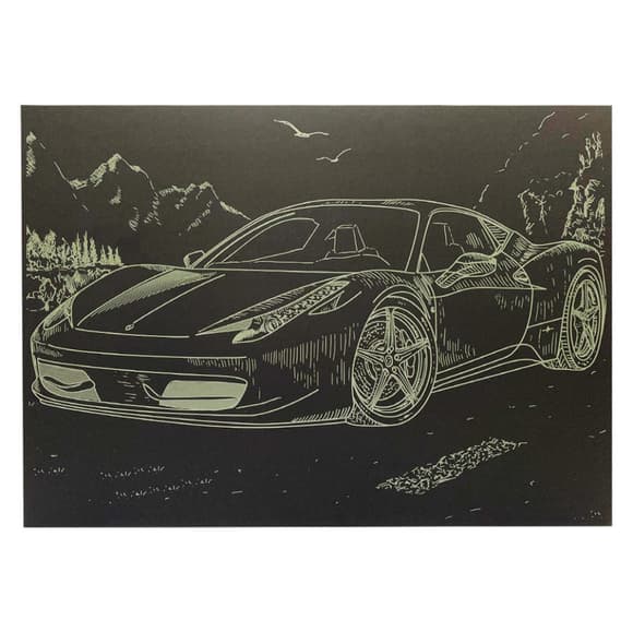 Гравюра А4 "Спорткар-1" ГрА4-8з економ варіант в пакеті 29,7х21 см