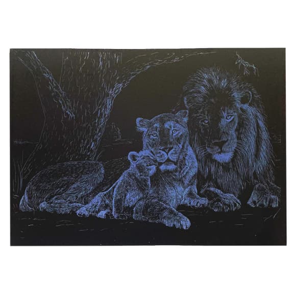 Гравюра  А4 "Лев" ГрА4-3с економ варіант в пакеті 29,7х21 см