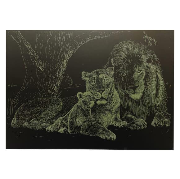 Гравюра  А4 "Лев" ГрА4-3з економ варіант в пакеті 29,7х21 см