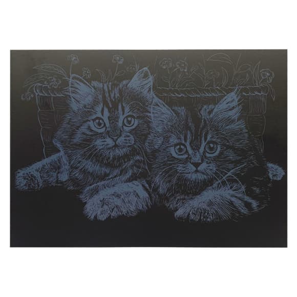 Гравюра А4 "Коти" ГрА4-13с економ варіант в пакеті 29,7х21 см