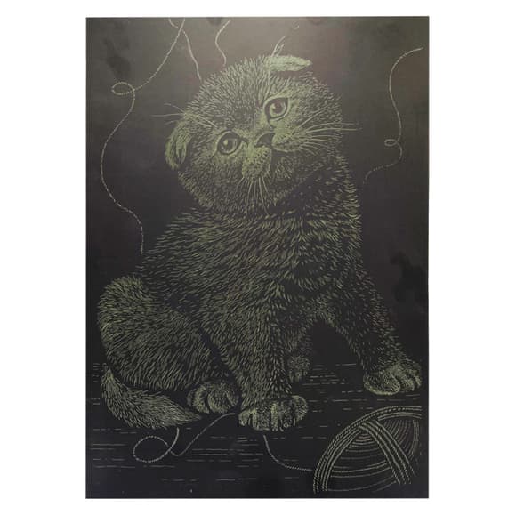  Гравюра А4 "Кот" ГрА4-18з эконом вариант в пакете 29,7х21 см