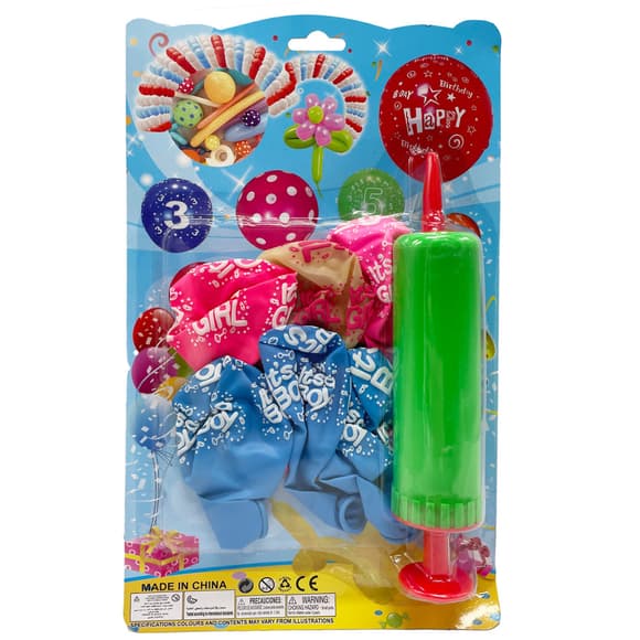 Набір Повітряних кульок "It's a girl/It's a boy" MK5478 насос, 6 шт, на аркуші