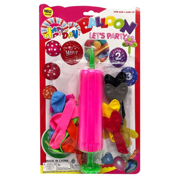 Набор Воздушных шаров "Сердце" MK5479 насос, 17 шт, на листе