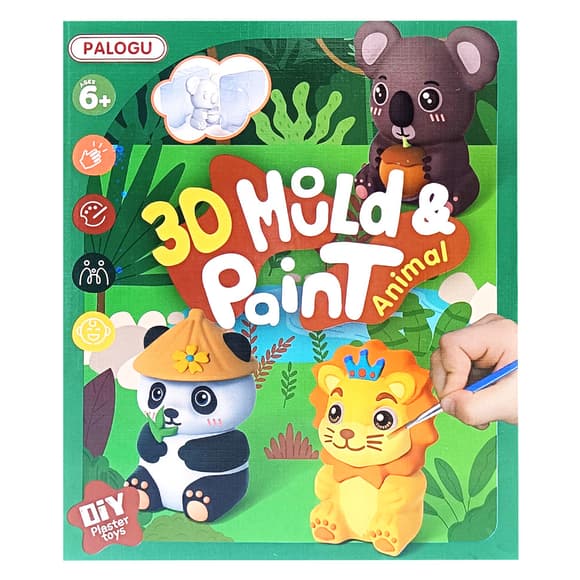 Набор для творчества Гипсовая раскраска "Animal" S138-32 гипс, формы, краски