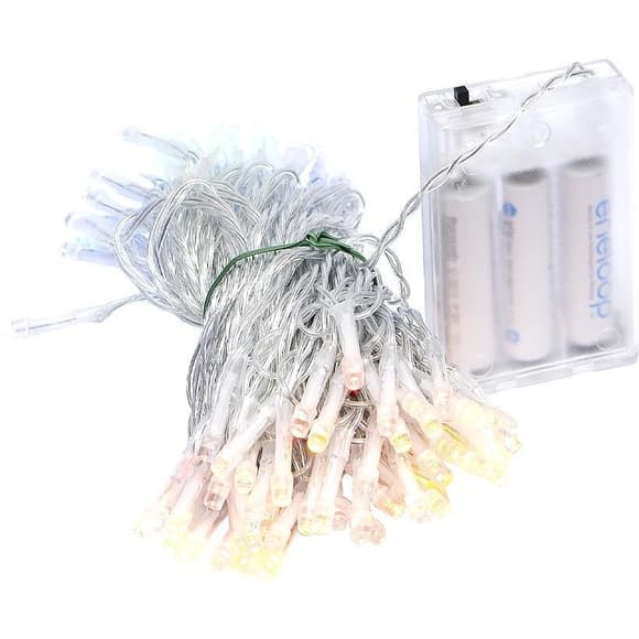 Гирлянда "Ниточка" RJ-07 на 3-х батарейках 50 лампочек 6 метров, мультицвет