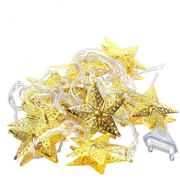 Гірлянда електрична LED "Золота Зірка" RJ-14 жовтий колір 10 лампочок 2 метри 