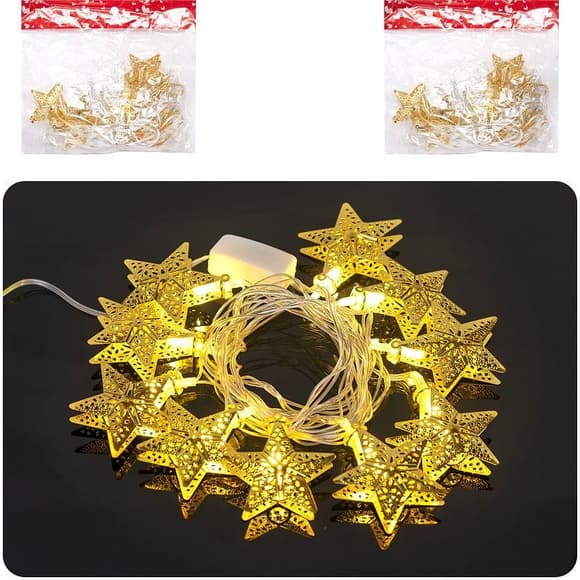 Гірлянда електрична LED "Золота Зірка" RJ-14 жовтий колір 10 лампочок 2 метри 