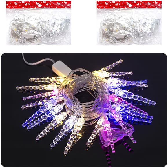 Гірлянда електрична LED "Бурульки" D-23, 4 метри 20 лампочок, мультиколір 