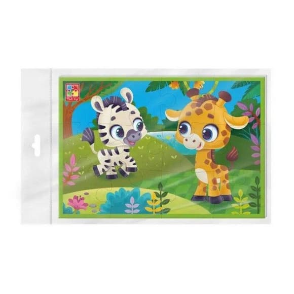 Дитячі розвиваючі м'які пазли "Зебра та жираф" VT1104-21 А5                                