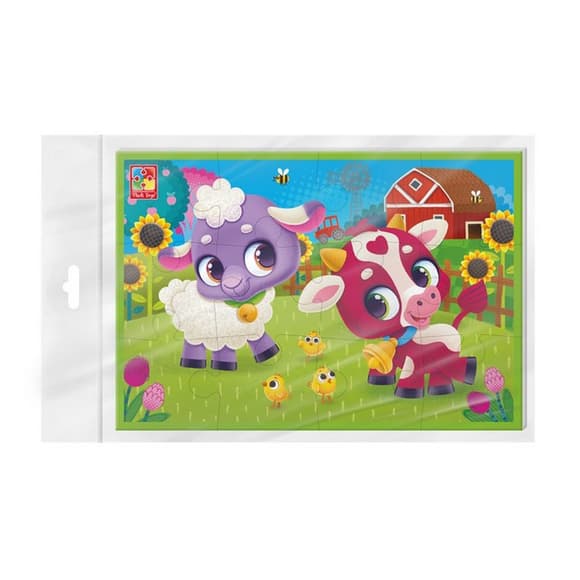Дитячі розвиваючі м'які пазли "Корівка та овечка" VT1104-23 А5 