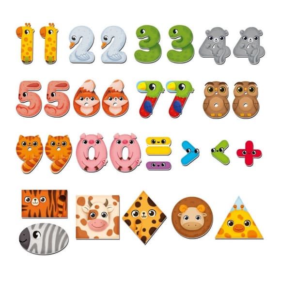 Детская развивающая магнитная игра "Чудо-математика. Цифры и фигуры" VT5411-19 31 магнит