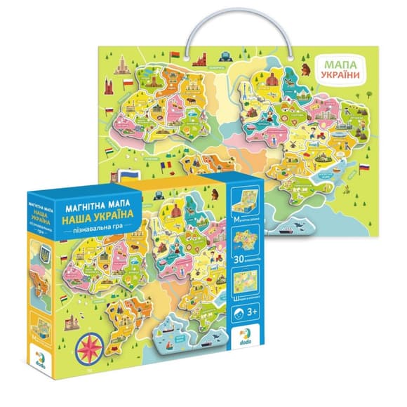 Развивающая игра "Магнитная карта Украины" 200268 30 магнитных элементов