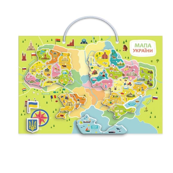 Развивающая игра "Магнитная карта Украины" 200268 30 магнитных элементов