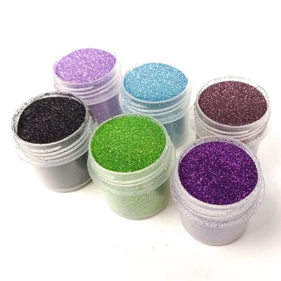 Набір гліттеру для біо-тату "Великий № 4" glitter-set-big-6x-4, 6 штук по 12 мл