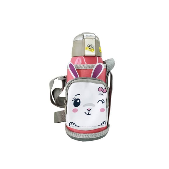 Дитячий термос-поїльник "Зайчик" MGZ-0324(Pink) з індикатором температури 550 мл