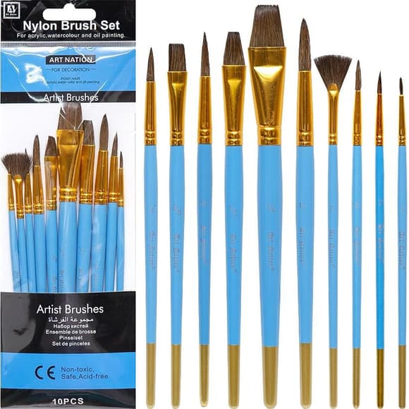 Набор кисточек художественных BREW1011K-1 в наборе 10 шт