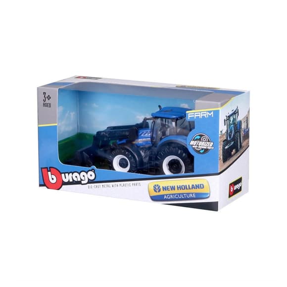 Детская игрушка Трактор "New Holland T7.315" Bburago 18-31632 с фронтальным погрузчиком