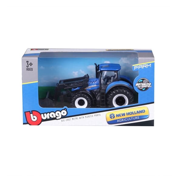 Детская игрушка Трактор "New Holland T7.315" Bburago 18-31632 с фронтальным погрузчиком