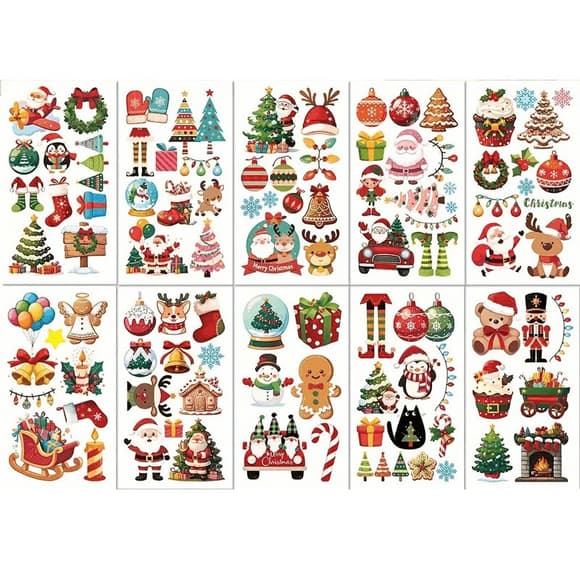 Набір дитячих тимчасових тату "Різдво та Новий рік №4" christmas-tatoo-set-10-4