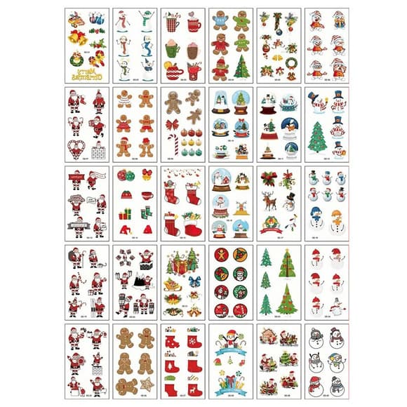 Набір дитячих тимчасових тату "Різдво та Новий рік №2" tattoo-mini-set-cmas-30-2