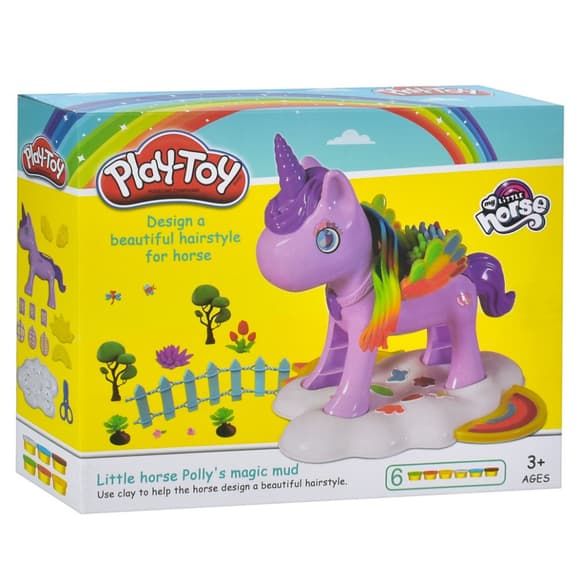 Дитячий набір пластиліну "Єдиноріг" MK 4989 серії "My little horse" 6 баночок пластиліну