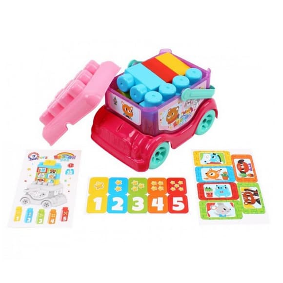 Детская игрушка "Автобус-конструктор" 0396TXK(Pink) розовый