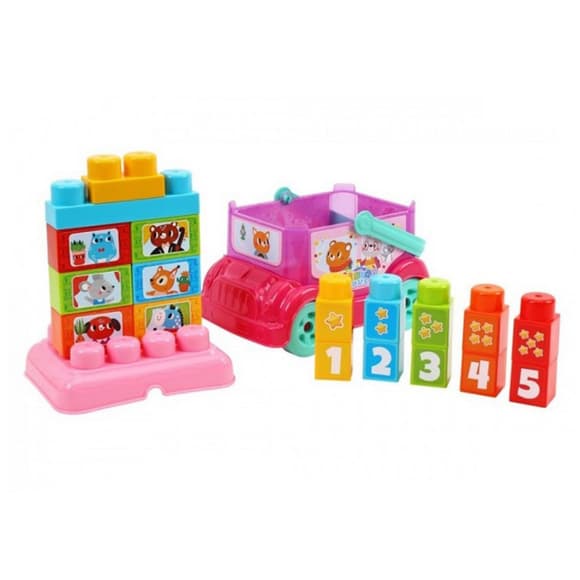 Детская игрушка "Автобус-конструктор" 0396TXK(Pink) розовый