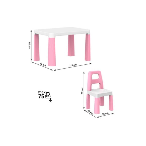 Детский стол с двумя стульями 0457TXK розовый