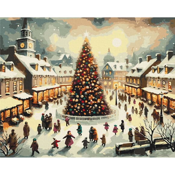 Картина за номерами "Біля головної ялинки" BS53845, 40х50 см 