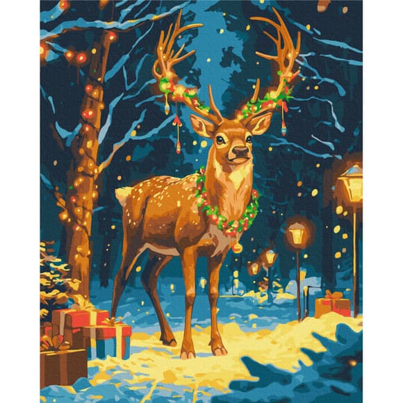 Картина за номерами "Різдвяний олень" BS54194, 40х50 см 