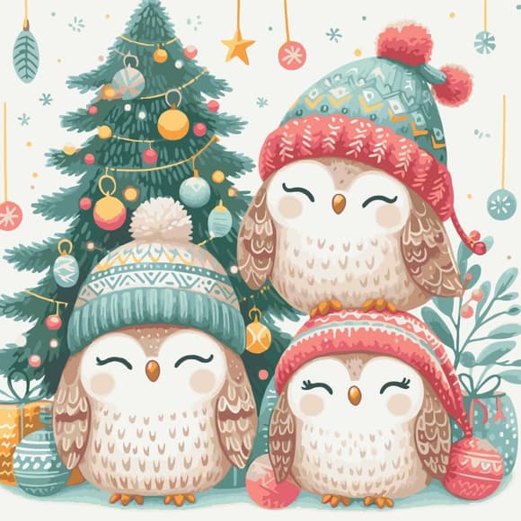 Картина за номерами "Різдвяні совенята" 11586-AC 40х40 см