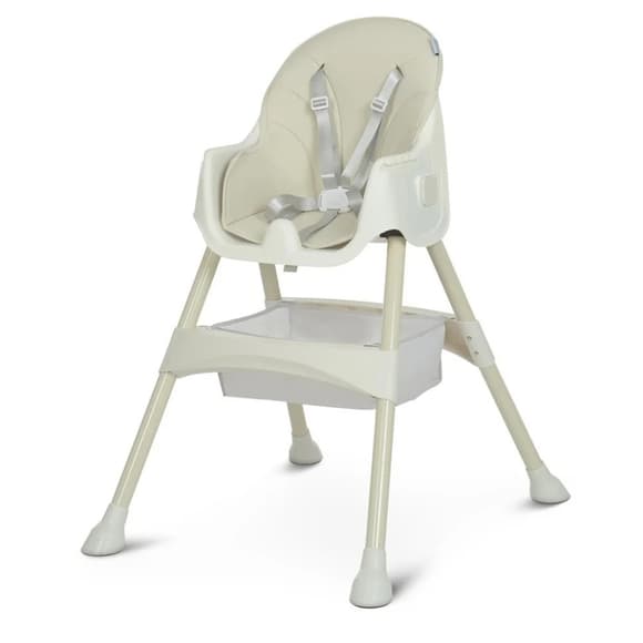 Стульчик для кормления M 4136-2 Ice Gray, складной, 5-ти точечный, экокожа