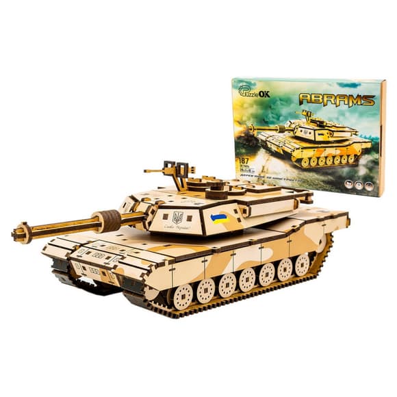 Деревянный 3D конструктор "Абрамс" Puz-26917, 187 деталей