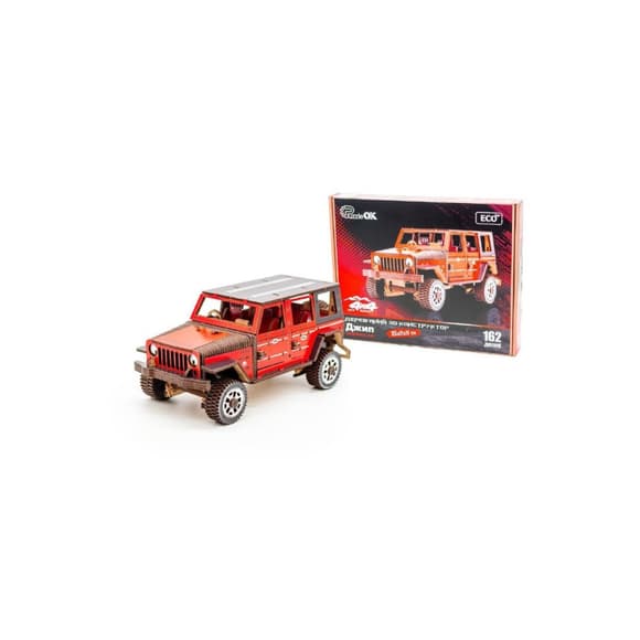 Деревянный 3D конструктор "Джип Wrangler" Арт-25162, 162 детали