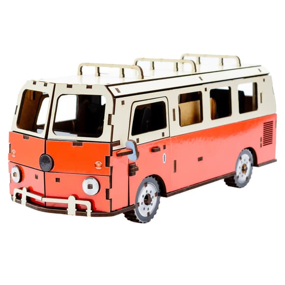 Дерев'яний 3D конструктор "Мікроавтобус" Puz-00926, 156 деталей                                                            