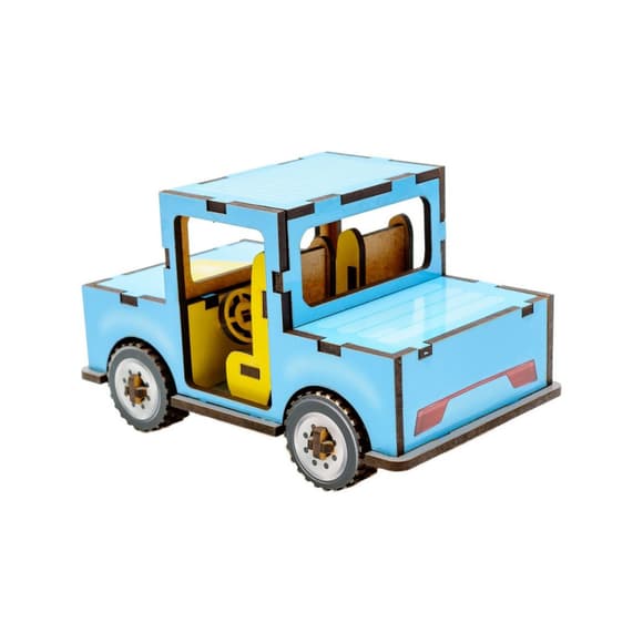 Детский деревянный 3D конструктор "Машинка" Puz-00930, 43 детали