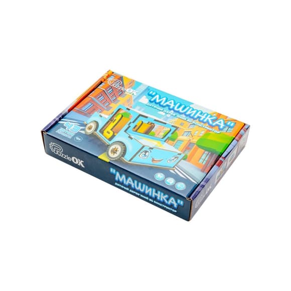 Детский деревянный 3D конструктор "Машинка" Puz-00930, 43 детали