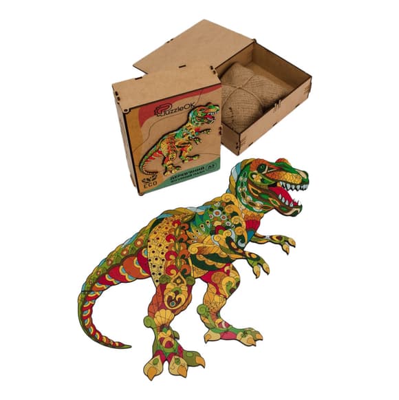 Фігурний дерев'яний пазл A3 "Тиранозавр Рекс" PuzA3-03114, 132 деталі