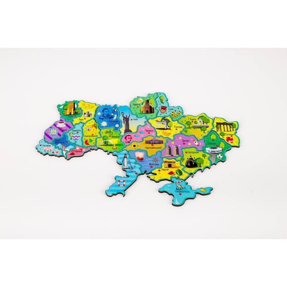 Деревянный магнитный пазл А4 "Карта Украины" PuzA4-22926, 25 элементов