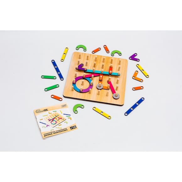 Геометрическая развивающая "Доска Монтессори" Puz-27260, 56 комбинаций