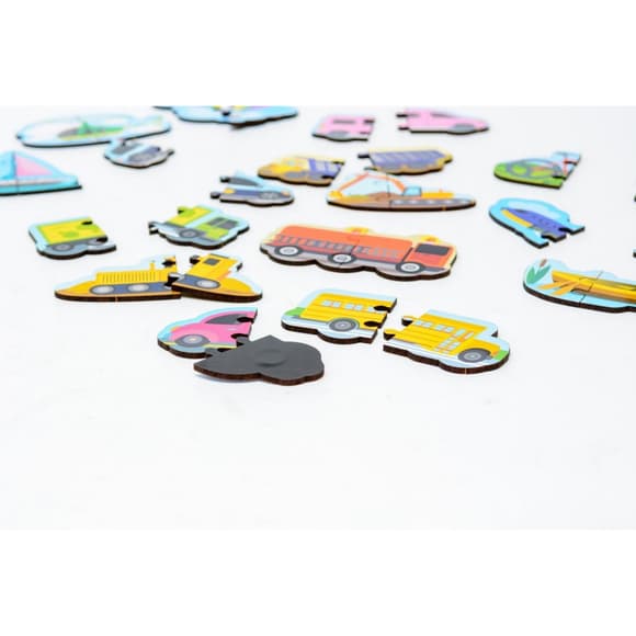 Дерев'яний магнітний пазл "Машинки" Puz-22932, 30 елементів