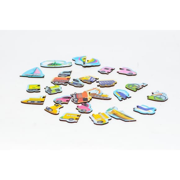 Дерев'яний магнітний пазл "Машинки" Puz-22932, 30 елементів