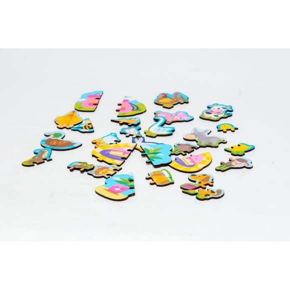 Деревянный магнитный пазл "Животные" Puz-22930, 35 элементов